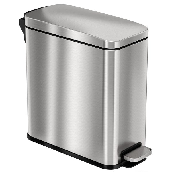 Hls Commercial 3 gal Trash Can, Silver, Stainless Steel and ABS Plastic HLSS03RFR